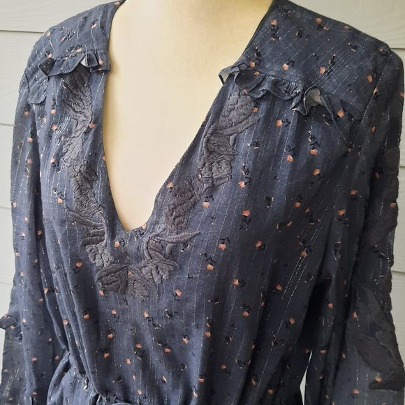 Dolan Zoe Embroidered Cotton Midi Dress - Picture 4 of 7